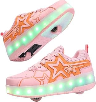 Retractable Roller Shoes & Girl Sneaker, Adjustable Roller Skates Suitable for School and Outdoor Activities