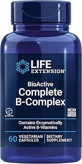 Life Extension, BioActive Complete B-Complex, 60 Vegan Capsules, Laboratory-Tested, Vegetarian, Gluten-Free, SOYA-Free, Non-GMO
