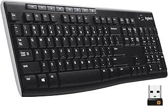 Logitech K270 Wireless US Keyboard, Long Range, Unifying Receiver, Compatible