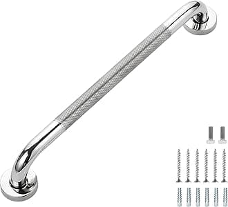 Grab Bars for Shower, 2 Pack 18-Inch Anti Slip Shower Handles for Elderly, Safety Shower Grab Bar, Stainless Steel Handicap Grab Bars for Bathroom (Polished Nickel 1" Diameter)