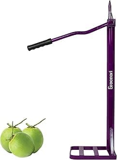 GREENON® Coconut Husk Peeler with Handle Grip | Heavy Weight 2.7 Kg Naral Solini | Manual Coconut Outer Shell Extractor | Powder Coated Metal | Heavy Duty Dehusker Machine | Purple
