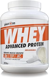 Whey Protein Powder | High Protein Shake for Muscle Growth & Recovery | Low Sugar Gym Supplement | Sports Nutrition Drink + Amino Acids (2010g, Unflavoured)