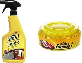 Formula 1 615026 Carnauba Paste Wax (230 g) & Formula 1 615150 Dry Clean Carpet and Upholstery Cleaner (592 ml)