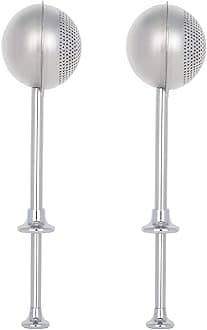 HULISEN Set of 2 Flour Duster for Baking, Powdered Sugar Shaker Duster, 18/8 Stainless Steel Pick Up and Dust Flour Sifter with Spring-operated Handle for Easy One-handed Operation