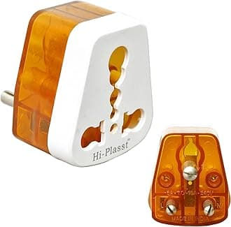 HI-PLASST (1pc) Converter Plug 6ampere to 16ampere 3-Pin International 16 amp socket for Big Size 16 Ampere Plug Top (Use 16amp Devices in 6amp Normal Socket)for Geysers A/C Refrigrator Microwave,etc