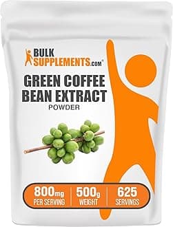BulkSupplements Green Coffee Bean Extract Powder - Green Coffee Bean Supplements - Energy Support, Gluten Free, 800mg per Serving, 500g (1.1 lbs) (Pack of 1)