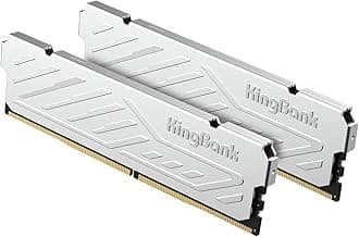 KingBank Computer Desktop Memory Ram DDR4 32GB(2x16GB) 3600MHZ CL18 1.35V XMP2.0 Overclocking with Heatsink for PC Gaming/Office/PS,Silver