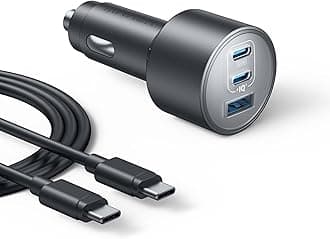 iPhone 17 USB-C Car Charger, 167.5W Max 3-Port Ultra-Compact Type-C Fast Car Charger for MacBook Pro/Air, iPhone 17/16/15 Series, Samsung S24/S23, iPad Pro, AirPods and More