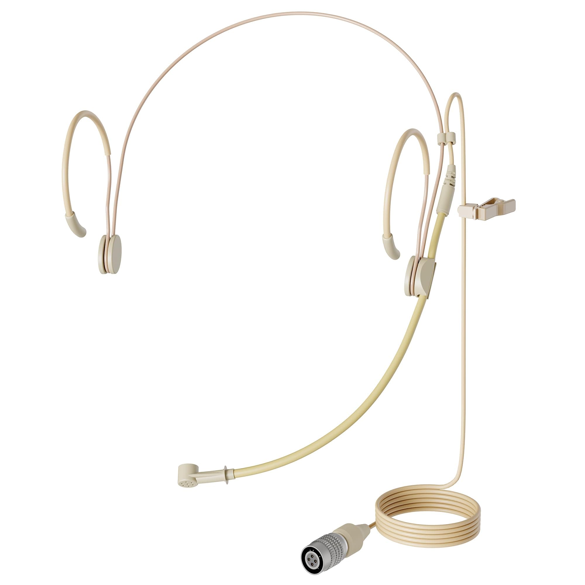 MIC-J 069 Earhook Headworn Headset Unidirectional Microphone Compatible with Audio Technica Wireless Bodypack Transmitter - Hirose 4Pin Plug