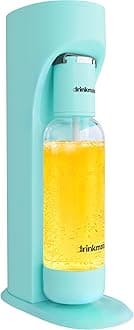 Drinkmate OmniFizz Sparkling Water and Soda Maker, Carbonates Any Drink Without Diluting It, CO2 Cylinder Not Included (Arctic Blue)