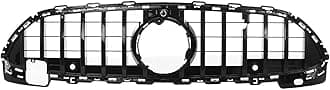 car grill grille For W206 Front Grill Car Front Bumper Grill Grille With Camera Hole For GTR Style For Mercedes For Benz C Class W206 2022 Racing Grille Mesh Grill Spoiler(Black)