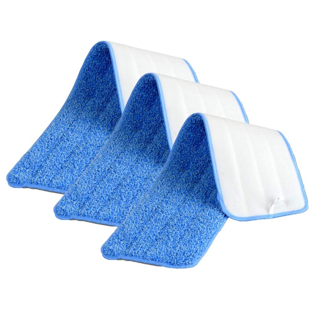 24 inch Microfiber Mop Pads - Machine Washable, Reusable, Refills & Replacement Wet Mop Heads Compatible with Any Microfiber Flat Mop System (3 Pack)
