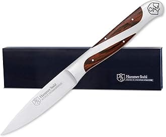Hammer Stahl 3.5 Inch Paring Knife | Versatile Fruit Knife for Garnishing, Peeling, and More | Small Kitchen Knife for Vegetables and Fruits | Ergonomic Quad-Tang Pakkawood Handle & Gift Box