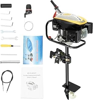 4 Stroke 9HP Outboard Motor, Outboard Motor Boat Engine, Heavy Duty Fishing Boat Marine Engine for Fishing Aquaculture Outdoor Adventure