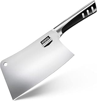 Utopia Kitchen9 Inch Cleaver Knife Stainless Steel Chopper Butcher Knife for Home Kitchen and Restaurant Black