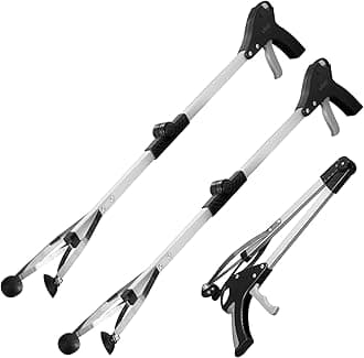 ViveFoldable Suction Reacher Grabber Tool for Elderly 2 Pack - 32 Inches Long Reach Grabber Claw - Pick Up Grab Tool - Reachers for Disabled & Seniors Heavy Duty - Trash, Garbage, Cups Picker Assist