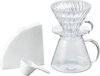 "Simply Hario" V60 Glass Pour Over Coffee Set, Size 02