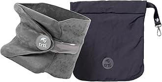 trtl Travel and Airplane Pillow - Real Sleeping Experience on Long Flights - Neck and Shoulder Support - Super-Soft, Lightweight, Easy-to-Carry, and Machine-Washable Flight Pillow - Grey