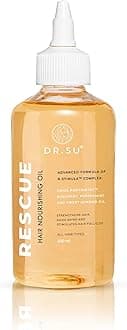 Dr. Su Rescue Hair Oil for Hair Growth & Deep Nourishment | Non-Greasy, Fast Absorbing Formula | Rosemary, Peppermint, Sweet Almond & Swiss RootBioTec | 200ml | Unisex Hair Care