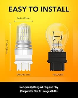 OXILAM Upgraded 3156 3157 LED Bulb Reverse Light, 600% Brightness 6500K White, Super Bright 3057 4157 4057 3457 LED Light Bulb with Projector for Backup Reverse Signal Blinker Tail DRL Brake Light
