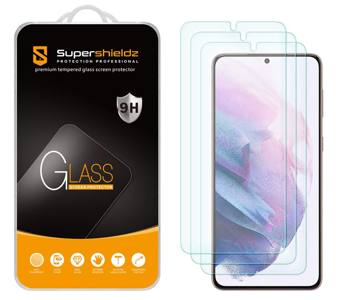 (3 Pack) Designed for Samsung Galaxy (S21 Plus 5G) Tempered Glass Screen Protector, Anti Scratch, Bubble Free