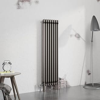 Warmehaus 1500x382mm Raw Metal Vertical 3 Column Radiator Traditional Cast Iron Style Bathroom Radiator Central Heating