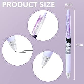 NGCJZF 6 Pcs Kuromi My Melody Cinnamoroll Pompompurin Pens Kawaii Kitty Ballpoint Pens School Supplies Anime Cartoon School Supplies 0.5mm