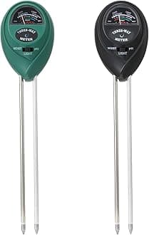 2 Packs Soil Moisture Meter, 3 in 1 Soil Tester Tool, Plant Water Monitor, Soil Hygrometer Sensor for Gardening, Farming, Indoor and Outdoor Plants, No Batteries Required (Black & Green)