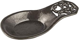 Spoon Rest, Cast Iron Spoon Holder for Cooking/Stove Top/Kitchen Counter, Heat-Resistant Utensil Rest for Spoons/Ladles/Tongs, Housewarming Vintage Decor, Classic Style, Coffee Gold