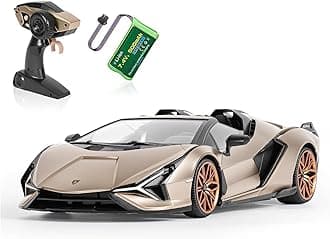MIEBELY Lamborghini RC Car, 1:16 Scale, 7.4 V, 500 mAh, Official License, 12 km/h, LED Light, 2.4 GHz, 6+ Years, Includes Charging Cable