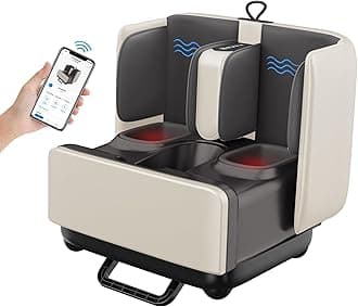 COMFIER 2-in-1 shiatsu Foot Massager Machine&Foot Rest,Foot and Calf with APP Control,Heated feet Massager with Kneading,Vibration,Compression,Calf Massager for Foot Pain Relief Gifts for Men,Women