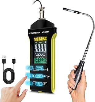 Hot Wire Anemometer Handheld CFM/CMM Air Flow Meter with 360° Revolve Telescopic Probe Measures Airflow and Temperature in Air Flow Velocity for HVAC Cone Duct-AP-5000Y
