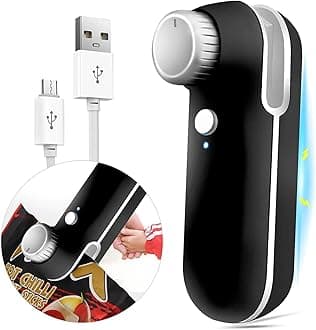Bag Sealing Machine Mini Sealing Machine, Portable Packaging Heat Sealer 2 In 1 USB Rechargeable Bag Heat Sealer Cutter Easily Seal Snacks Plastic Bags(White)