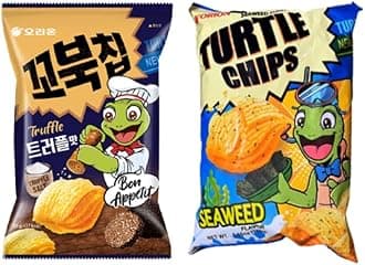 Orion Turtle Chip Spicy Flavors Combination/Netflix Movie Night K-Snack Party Sets / 2024 New Flavors (Seaweed+Truffle Salt)
