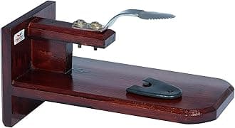 TM Polished Wooden Coconut Scraper with Stainless Steel Head for Kitchen Tabletop - Place on Any Type of Kitchen Top - Brown Wooden Coconut Grater Made with Natural Wood (32x14x16 Inches)