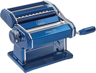 Marcato Pasta Machine, Pasta Maker,Pasta Roller, for Lasagna, Fettuccine, Tagliolini, Compatible with 11 Additional Shapes, Made in Italy. Model: Atlas 150, Blue