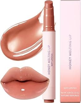 Nature Republic HONEY MELTING LIP (17 ROSE BEIGE) SOFT LIP STICK, Hydrating Gloss, Moisturizing balms, Sheer tint, Shine & Nude, Glowy Finish, korean make up