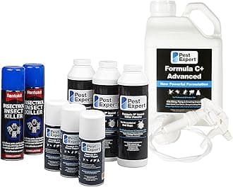 Pest Expert Bed Bug Killer Kit – Pest Expert Formula ‘C+’ 5L, Bed Bug Killer Powder 3 x 300g, 3 x Fogger Bomb & 2 x Rentokil Spray – Advanced Kit for Maximum Strength Treatment & Control