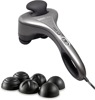 Professional Grade Percussion Back Massager | Handheld Deep Tissue Massager | 3000 RPM Dual Massage Nodes | Five Massage Intensity Options | Ergonomic Front Grip & Non-Slip Handle