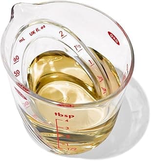 OXO Good Grips 60 ml Mini Angled Measuring Jug, Transparent/Red