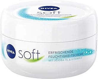 Soft erfrischende Feuchtigkeitscreme (200 ml), pflegende Soft Creme mit Vitamin E und Jojoba-Öl, schnell einziehende Hautcreme