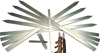 Professional Restaurant BBQ Stainless Steel Skewers | Flat Extra Long 24'' Inch | 2 MM Thickness |for Seekh Kebab | Tandoori BBQ | Brazilian BBQ | Made in India (15 MM (Wide), Set of 12)