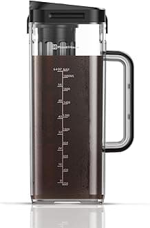 Compact Cold Brew Coffee Maker, 64oz Iced Tea and Coffee Maker Brewer Space Saving Tritan Pitcher, 350 Mesh Filter, 100% Leak-Proof