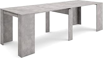 Skraut Home | Extendable Console Table | Folding Dining Table | 260 | For 12 diners | Folding table | Modern Style | Concrete