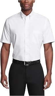 Van Heusen Men's Men's Short Sleeve Oxford Dress Shirt Dress Shirt (Pack of 1)