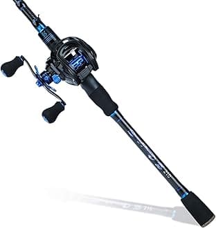 Sougayilang Baitcaster Combo Fishing Rod and Reel Combo, Ultra Light Baitcasting Fishing Reel for Travel Saltwater Freshwater and Beginner 5.9FT/6.9FT