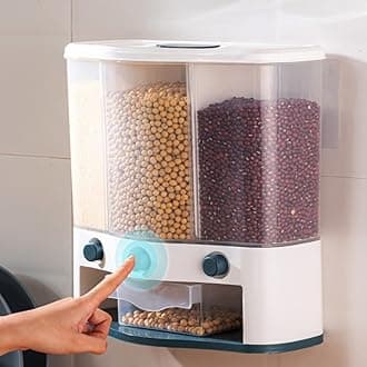 Conworld 3 Grid Wall-Mounted Dry Food Storage Container with Measuring Cups