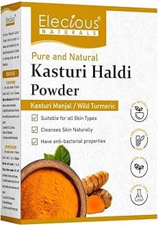Kasturi Haldi Powder for Natural Finish Face Wild Turmeric Powder for Glowing Skin Kasturi Manjal for All Skin Types 100% Natural, Chemical-Free, Perseverative-Free (Brown) 100 gm