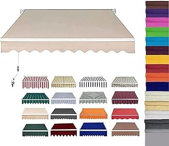 Retractable Patio Awning Replacement Fabric (Without Frame) Waterproof Shade Sun Shade Awning Cover Outdoor Patio Canopy Sunsetter Deck Awnings Polyester(B,(22.9x4.9ft) 7x1.5m)
