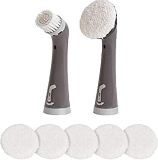 Rubbermaid Reveal Power Scrubber Attachable Soft Bristle & Velcro Head with 6 Microfiber Pads, for Cordless Electric Battery Powered Scrub Brush, Ideal for Shoes/Sneakers/Car Trim/Tires/Furniture